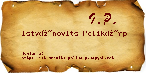 Istvánovits Polikárp névjegykártya